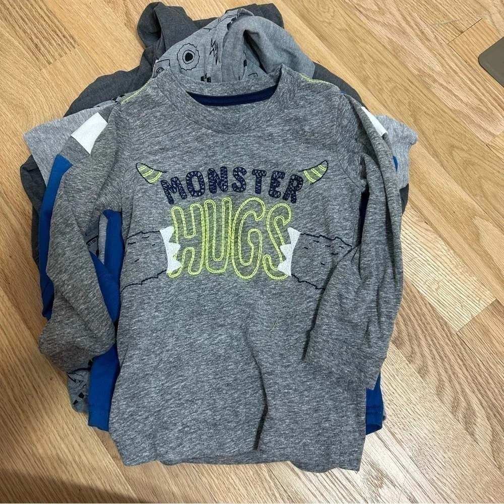 2T Shirt Bundle Boys Thanksgiving Halloween Monster Hugs Hooded Top Long Sleeve